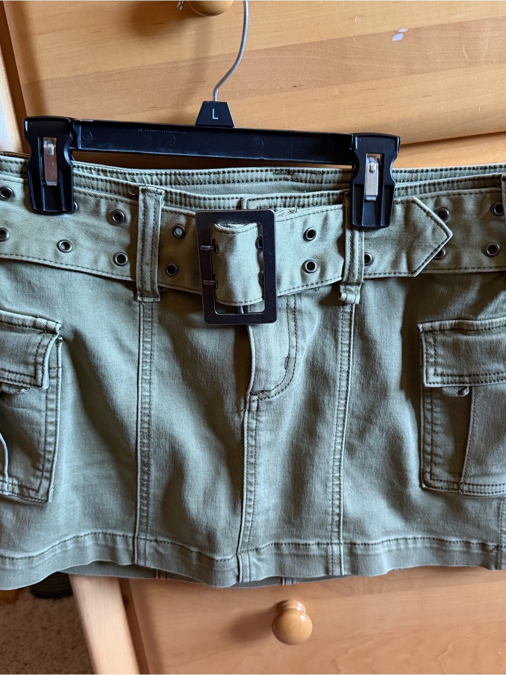 Urban Outfitters Olive Green Cargo Mini Skirt with Belt
